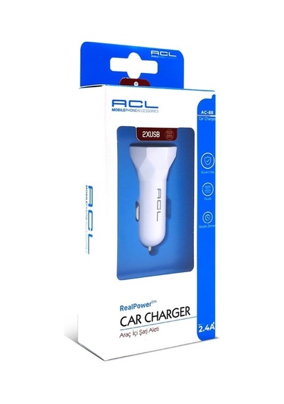 Ac-88 Araç Içi Çakmaklık Şarj Başlığı Çift Usb 2,4 Amper