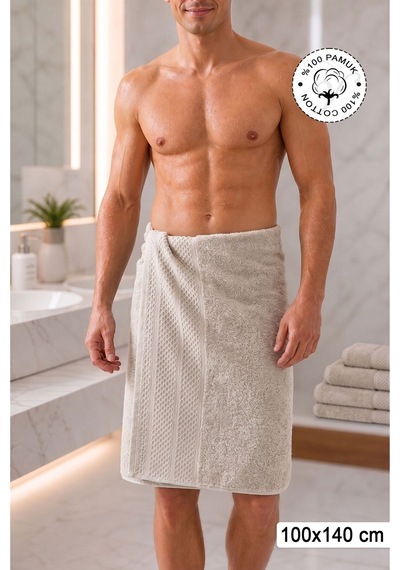 %100 Pamuk Softure Banyo Havlusu Yüksek Emici Yumuşak Dokulu Premium Havlu 100x140 Cm - Vizon