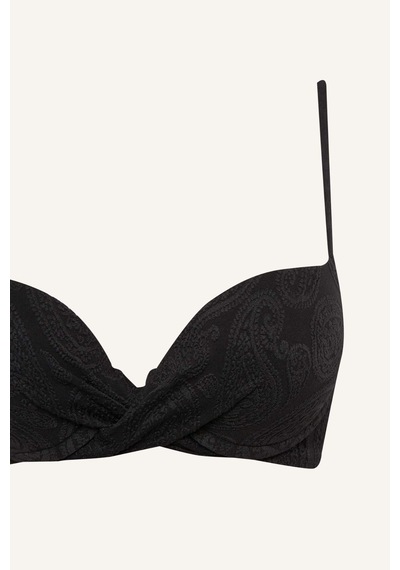 Defacto Regular Fıt Desenli Siyah Bikini Üstü E1539ax26smbk81 Siyah-bk81