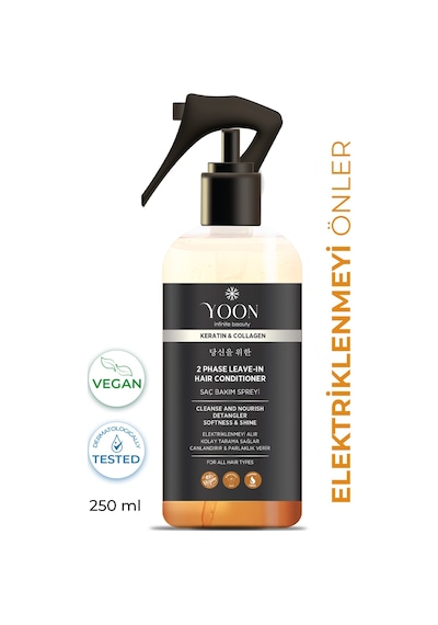 Yoon Kolay Tarama & Elektriklenme Karşıtı, Isı Koruyucu Uniseks Vegan Saç Spreyi 250 ML