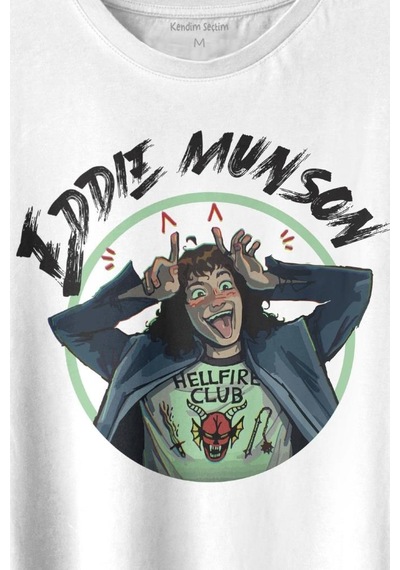 Eddie Munson Stranger Things Sezon 4 Baskılı Tişört Unisex T-shirt 001