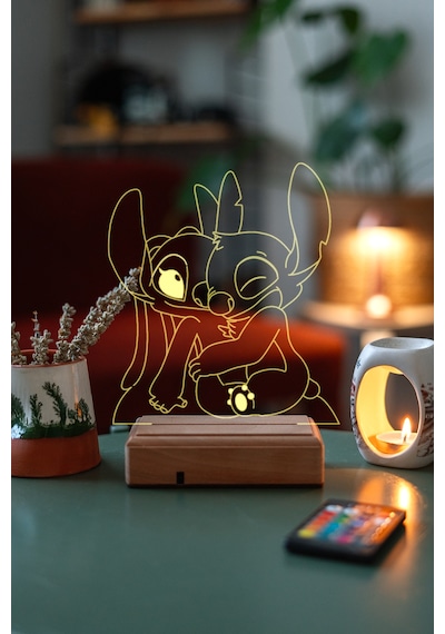 Stitch & Angel Lilo And Stitch 16 Renk Kumandalı 3d Gece Lambası