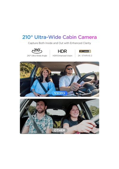 Viofo A329s 3 Kameralı Ön+arka+iç 4k+2k+2k Wi-fi 6 Hdr Starvıs 2 Sensör Gps'li Ssd Destekli Araç Kamerası