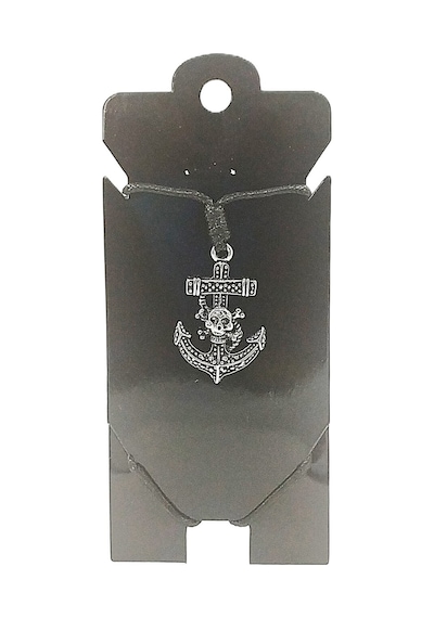 Kore İp Askılı Ve Krom Çelik Kaplamalı Unisex Tribal Kolye Kkrm-04 Gümüş1