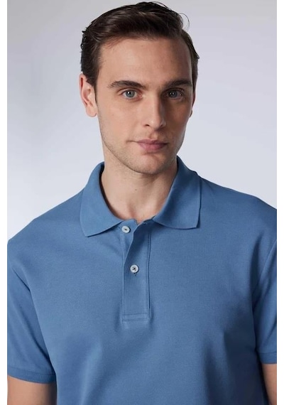 Tudors Erkek Slim Fit Dar Kesim Pamuklu Yumuşak Dokulu Serin Tutan Kumaş Düz Pike Petrol Polo Yaka Tişört-31622 PETROL