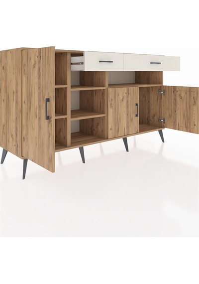 Kronos Konsol 5 Raflı 2 Çekmeceli 3 Kapaklı 176x59x99 Çam-çam/ayt Çam-çam/aytaşı