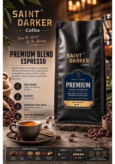 Saint Darker Premium Espresso Çekirdek Kahve 1 KG