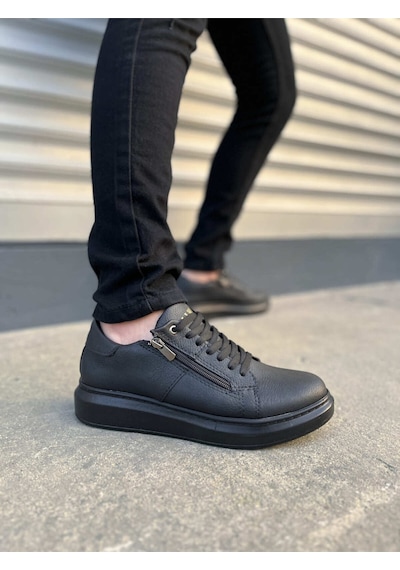 Dmr Elegance Jy155 Warrior Bağcıklı Ve Fermuarlı Cilt Erkek Günlük Sneaker Ayakkabı Cst - Siyah Dmr Elegance Jy155 Warrior Bağcıklı Ve Fermuarlı Cilt Erkek Günlük Sneaker Ayakkabı Cst - Siyah