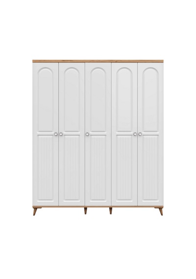 Bohem 5 Kapaklı Komple Mdf Gardırop - Elbise Dolabı