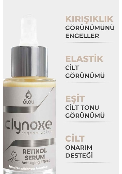 Clynoxe Retinol Serum, Gece Serumu, Vitamin A Serum, 30 Ml