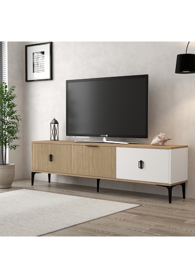 3802 Neva Tv Ünitesi 180 Cm Kapaklı Yunus - Beyaz - Sepet Tv Sehpası Yunus - Sepet - Beyaz Sarı 3802 Neva Tv Ünitesi 180 Cm Kapaklı Yunus - Beyaz - Sepet Tv Sehpası Yunus - Sepet - Beyaz Sarı