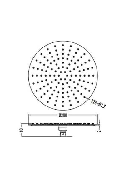 Creavit Sh3000 Paslanmaz Tepe Duş Başlığı Yuvarlak 300 Mm Krom