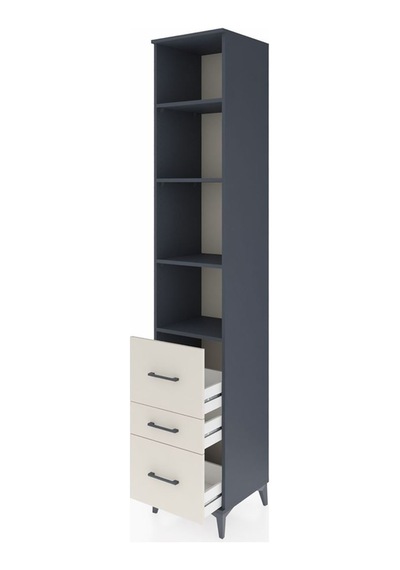 Hyperion Dolap 4 Raflı 3 Çekmeceli 44x44x243 Antrasit-aytaşı Antrasit