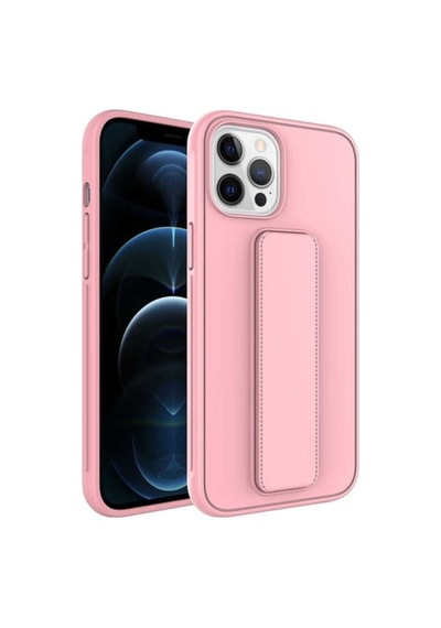 Apple Uyumlu iPhone 12 Pro Kılıf Zore Qstand Kapak Pembe