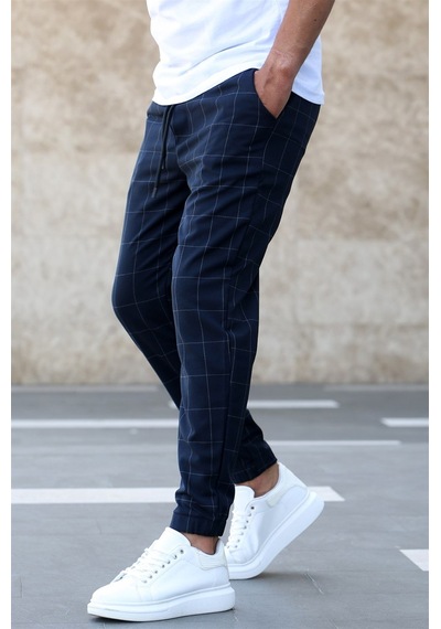Madmext Madmext Ekoseli Lacivert Jogger Mad4081-lacivert Lacivert