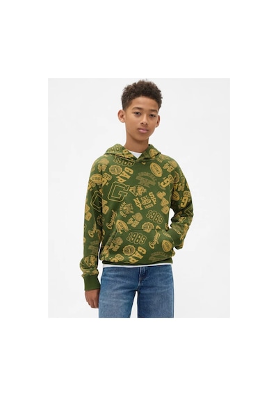 Erkek Çocuk Relaxed Gap Baskılı Sweatshirt YESIL