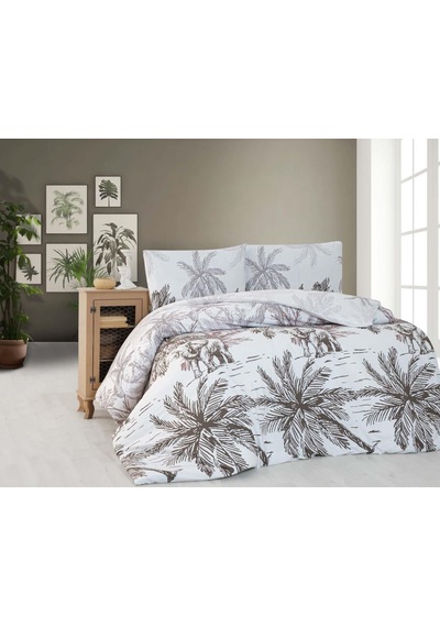 Cotton Collection Ranforce Çift Kişilik Nevresim Takımı Palm Elephant Çok Renkli