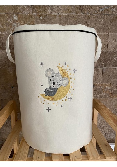 Home Baby Uykucu Koala Nakışlı Bez Oyuncak & Kirli Sepeti Çok Renkli