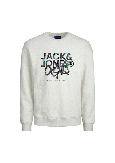 Jack & Jones Jack&jones Sıfır Yaka Beyaz Erkek Sweatshirt 12242366 001