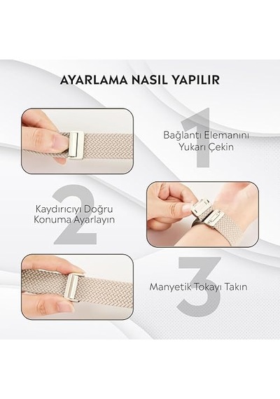Ayrex Apple Watch Series Se/11/10/9/8/7/6/5/4/3 İle Uyumlu Kumaş Kordon 46mm/45mm/44mm, Series 10 42mm/41mm/40mm/38mm