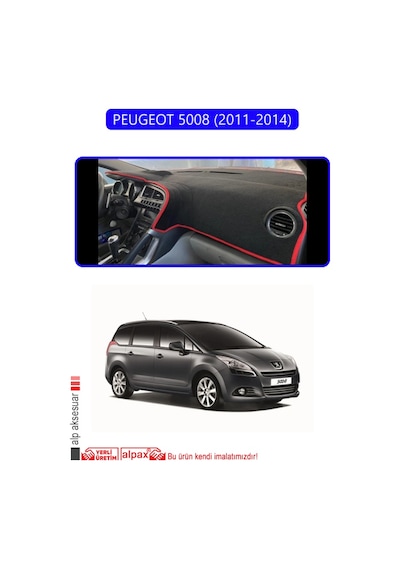 Peugeot 5008 2011-2014 Torpido Koruma Halısı Mavi Kenar