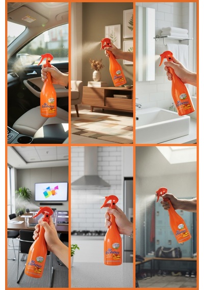 Amber Oda Spreyi 400 Ml - 6'lı Eko Paket Air Freshener Neon Amber Oda Kokusu Amber