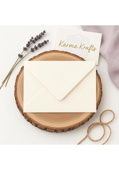 Krem Davetiye Zarfı, Dayanıklı Mat Tebrik Kartı Ve Mektup Zarfı Seti, 50 Adet, 13x18 Cm - 140 Gr