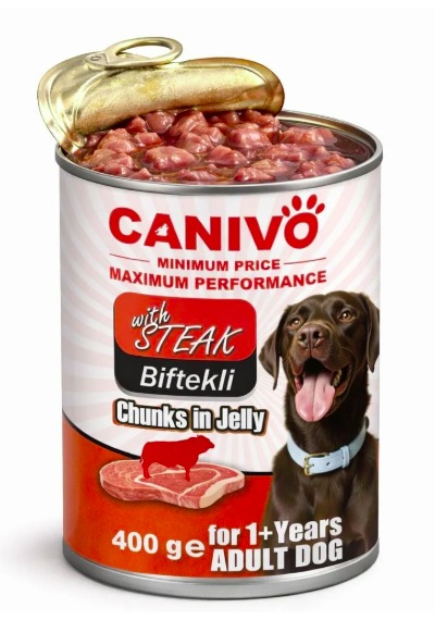 Biftekli Yetişkin Köpek Konservesi 400 Gr 12 Adet