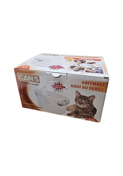 Cans Arıtmalı Kedi Su Sebili 2.5 Lt - Sessiz Motorlu, Karbon Filtreli Ve Hijyenik Su Kaynağı