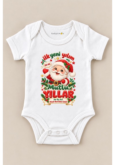 Babylimon İlk Yeni Yılım Ho Ho. Mutlu Yıllar Ho Ho Ho Minik Noel Baba Baskılı Bebek Zıbını Beyaz - 930083887 Beyaz Babylimon İlk Yeni Yılım Ho Ho. Mutlu Yıllar Ho Ho Ho Minik Noel Baba Baskılı Bebek Zıbını Beyaz - 930083887 Beyaz