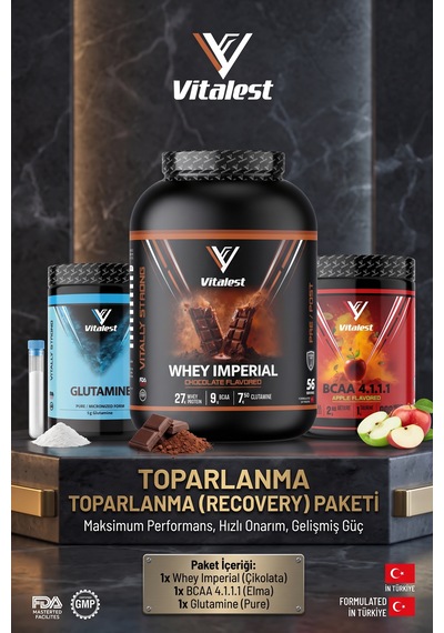 Vitalest Toparlanma Recovery Paketi: Whey Imperial Protein, Bcaa 4.1.1.1 Ve Saf Glutamine 3'lü Sporcu Kombinasyonu