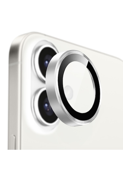 Buff Apple Uyumlu iPhone 16 Plus Metal Kamera Lens Koruyucu Silver