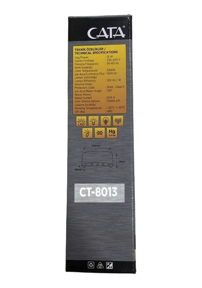 Cata Ct-8013 15w Kabri Led Aplik Günışığı