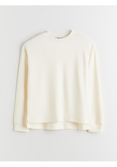 Lcw Everyday Beyaz Bisiklet Yaka Kadın Sweatshirt