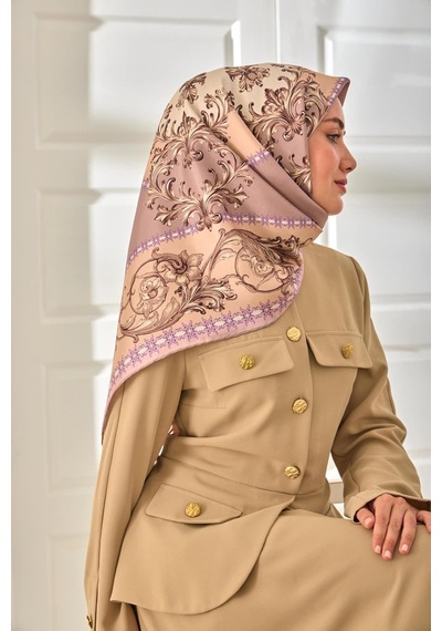 Silk Home Twill İpek Eşarp 11482-12 Pudra, Vizon, Sütlü Kahve, Pudra Vizon, Bej