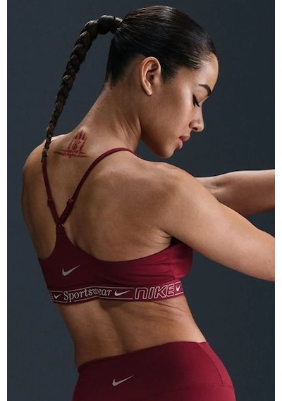 Nike Indy Women's Light Support Padded Adjustable Sports Bra Hafif Destekli Dolgulu Kadın Bra Bordo