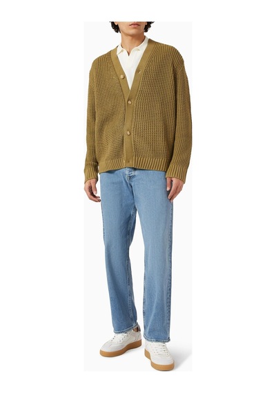 Selected Homme Pamuklu Rahat Kesim Hırka, Minimalist Ve Modern Erkek Stili Yeşil