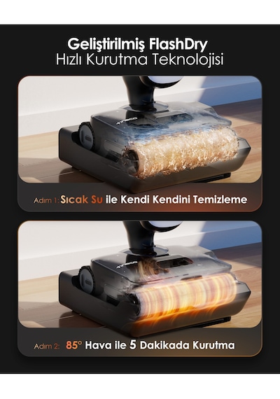 Tineco Floor One S9 Artist Steam Kablosuz Buharlı Akıllı Islak Kuru Süpürge