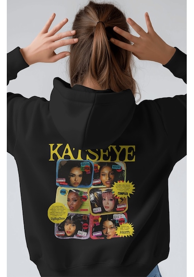 Sevbano Katseye Kpop Müzik Grubu Sırt Baskılı Unisex Oversize Premium Hoo Siyah
