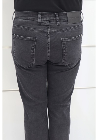 Denim Cartel Dmctekstil Erkek Çizgili Yüksek Bel Rahat Kesim Boru Paça Jean Pantolon Füme
