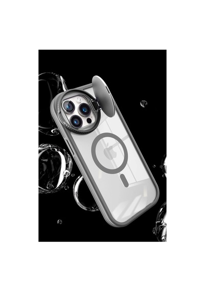 Apple Uyumlu   iPhone 14 Pro Max Kılıf Teleskop Lens Magsafe Silikon Kapak - Pembe