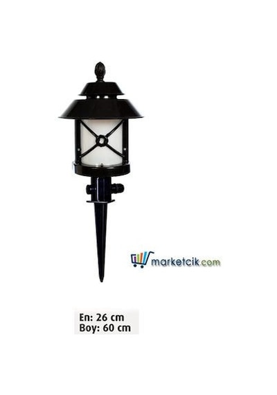 Park Bahçe Kazıklı Çim Armatürü 60X26 Siyah