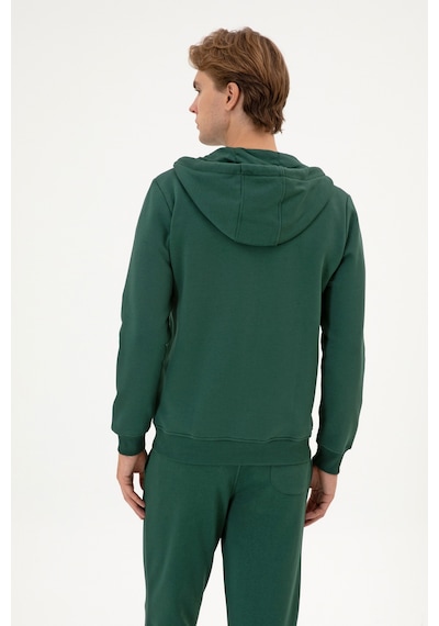 U.S. Polo Assn. Erkek Regular Fit Koyu Yeşil Şardonlu Örme Hırka 50313755-VR079