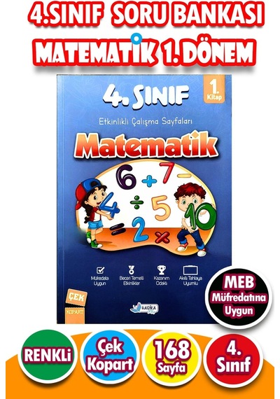 4.sınıf Matematik 1.dönem - Etkinlikli Çalışma Ve Soru Bankası Kitabı