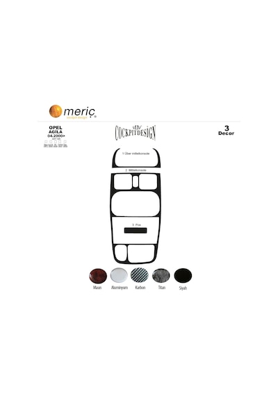 Meriç® Opel Agila Ön Torpido Kaplama 3 Parça 2000-2003 (530156945)