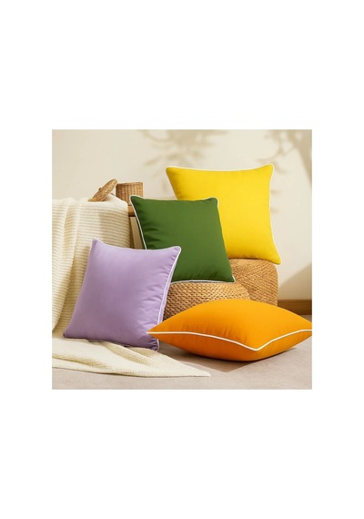 Sarı Kırlent Kılıfı 45x45 Dekoratif Modern Kırlent