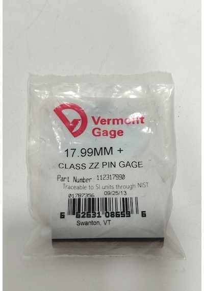 Vermont Gage Çelik Pin Kontrol Eşi 17,99mm