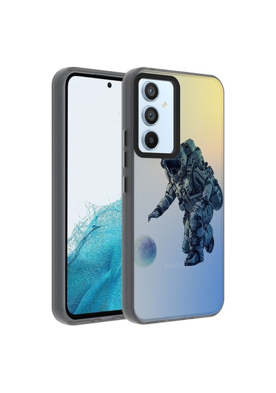 Kilifone - Samsung Uyumlu Galaxy A14 - Kılıf Koruyucu Sert Desenli Dragon Kapak - Astronot