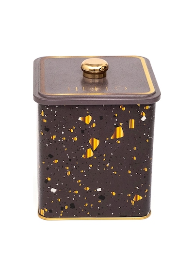 Terrazzo Brown Desenli Kare Metal Saklama Kabı 12 X 12 X 13.7 CM 1.8 L Çok Renkli