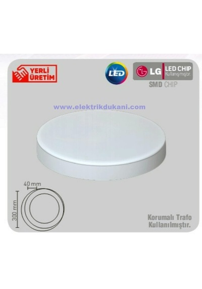 Luster 18w S.ü. Dolunay Led Armatür Beyaz Kasa 6500k